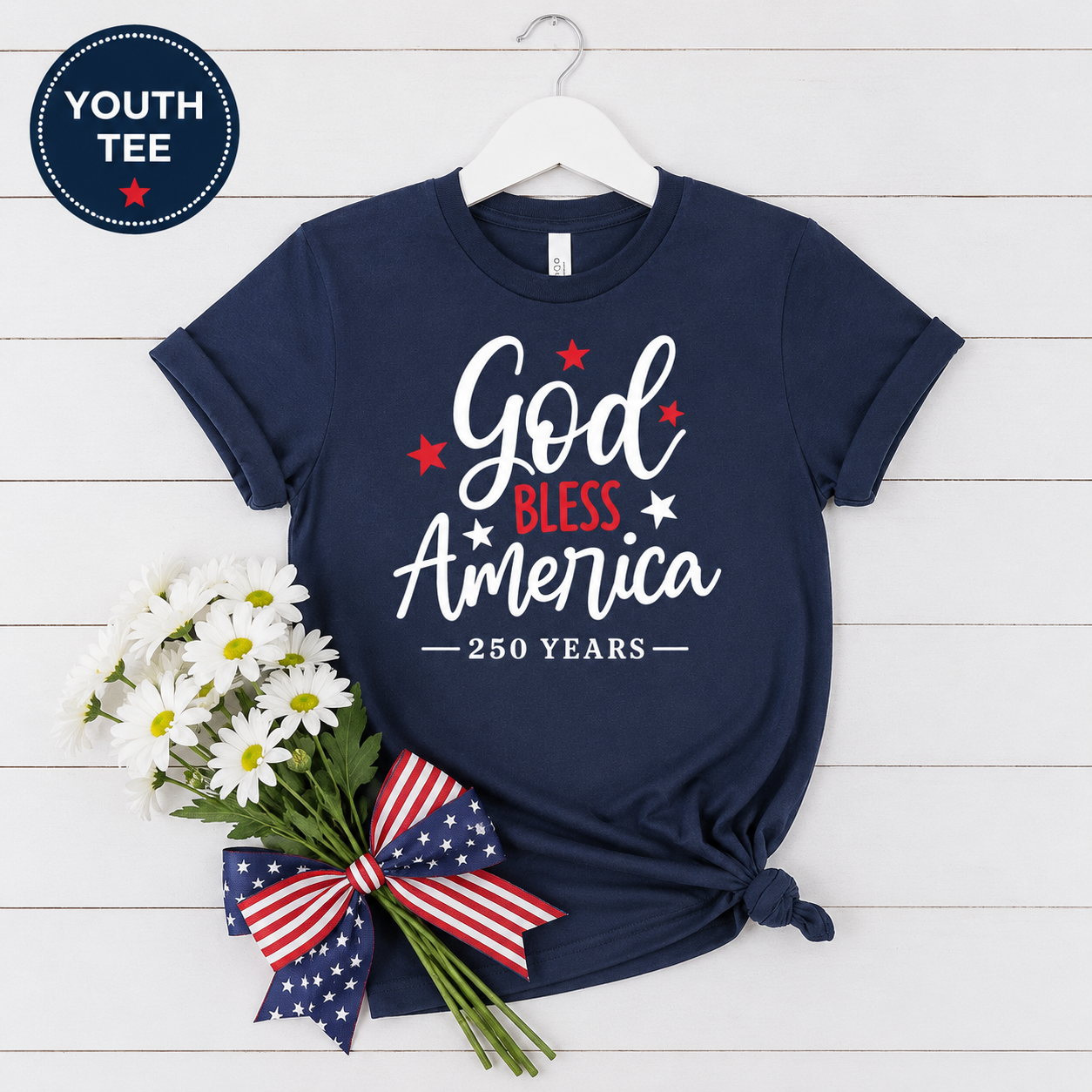 GOD BLESS AMERICA 250 - YOUTH PREMIUM T-SHIRT