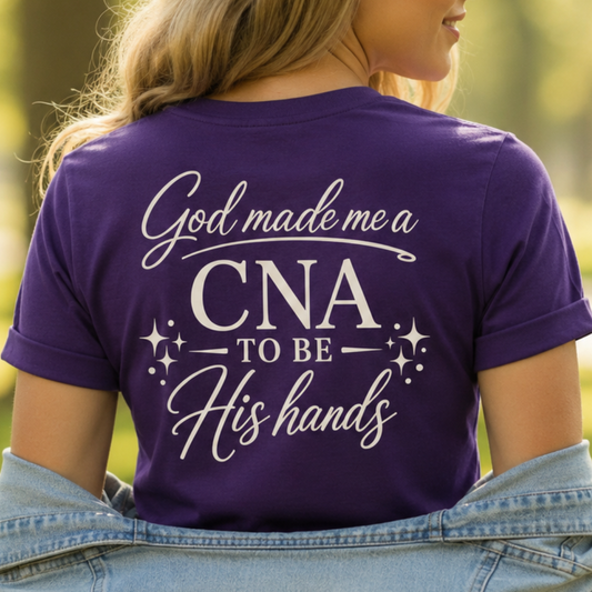 GOD MADE ME A CNA - V-NECK PREMIUM T-SHIRT