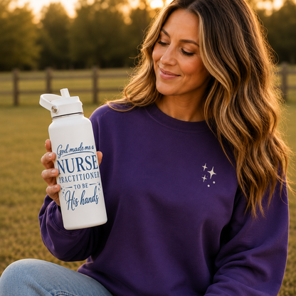 GOD MADE ME A NURSE PRACTITIONER - 32oz WATER BOTTLE