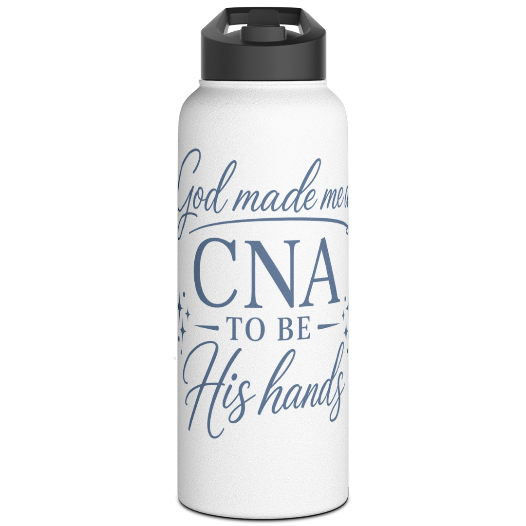 GOD MADE ME A CNA - 32oz WATER BOTTLE