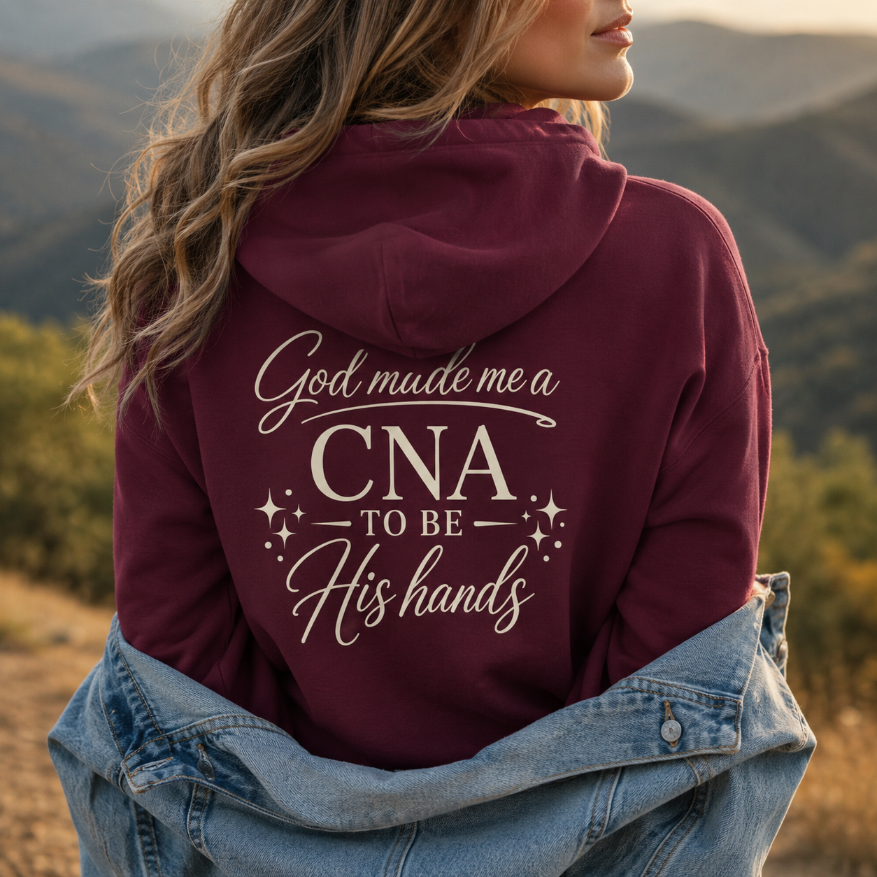 GOD MADE ME A CNA - MEDIUM-HEAVY WEIGHT HOODIE