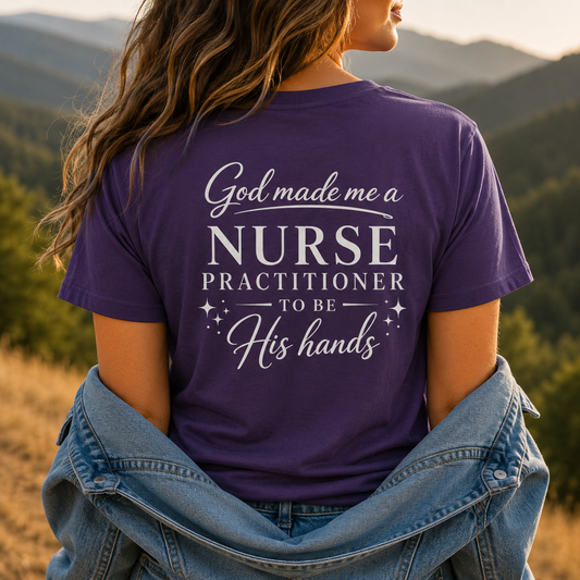 GOD MADE ME A NURSE PRACTITIONER - V-NECK PREMIUM T-SHIRT
