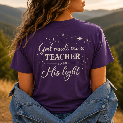 GOD MADE ME A TEACHER - V-NECK PREMIUM T-SHIRT