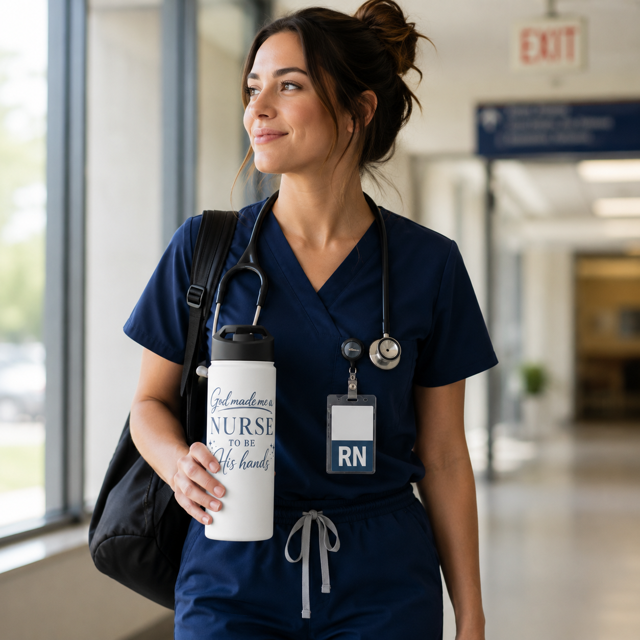 GOD MADE ME A NURSE - 32oz  WATER BOTTLE
