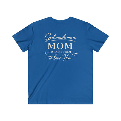 GOD MADE ME A MOM - PREMIUM V-NECK T-SHIRT