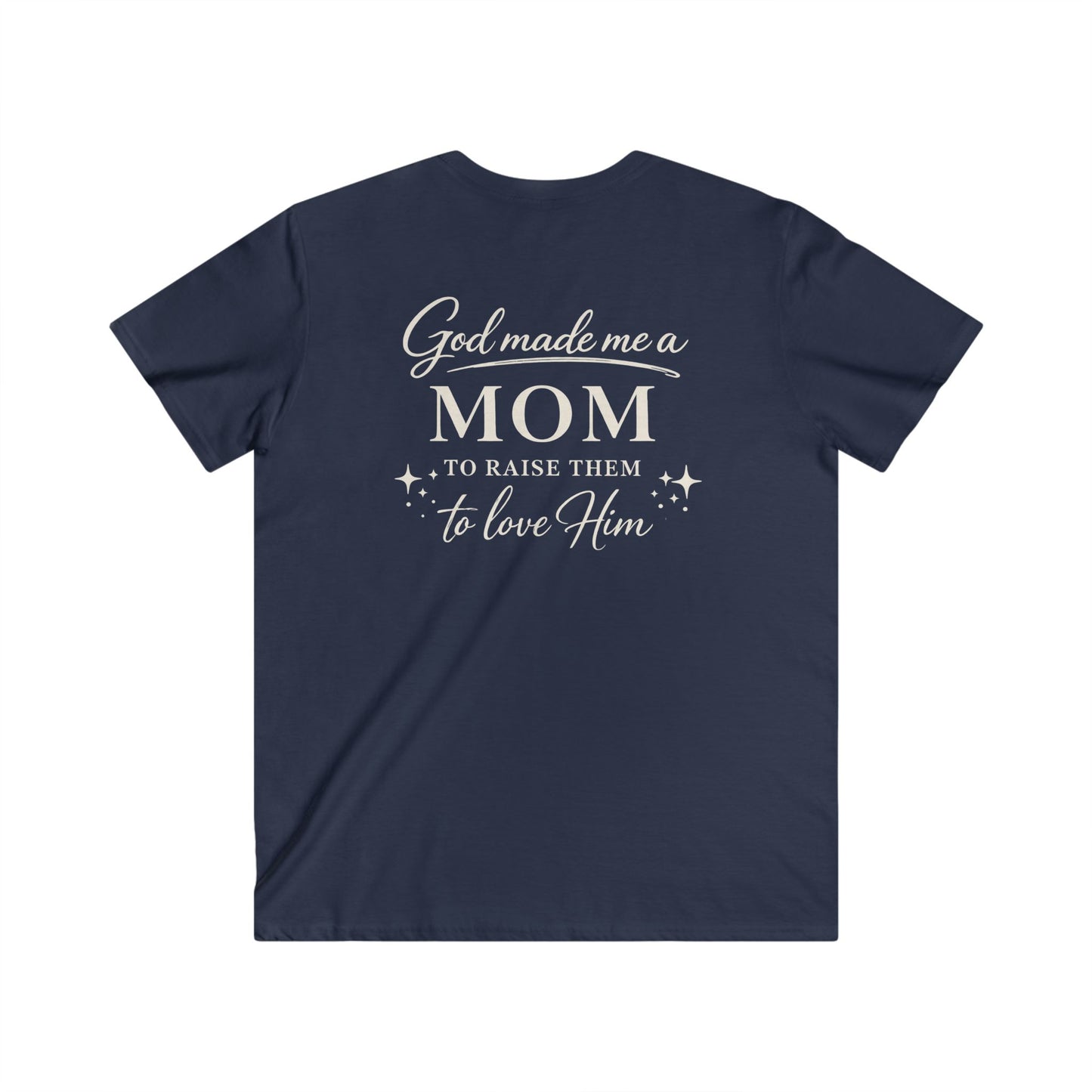 GOD MADE ME A MOM - PREMIUM V-NECK T-SHIRT
