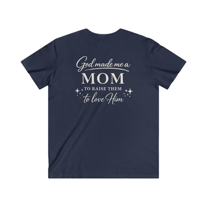 GOD MADE ME A MOM - PREMIUM V-NECK T-SHIRT