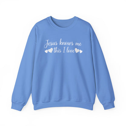 JESUS KNOWS ME THIS I LOVE - MEDIUM-HEAVY WEIGHT SWEATSHIRT
