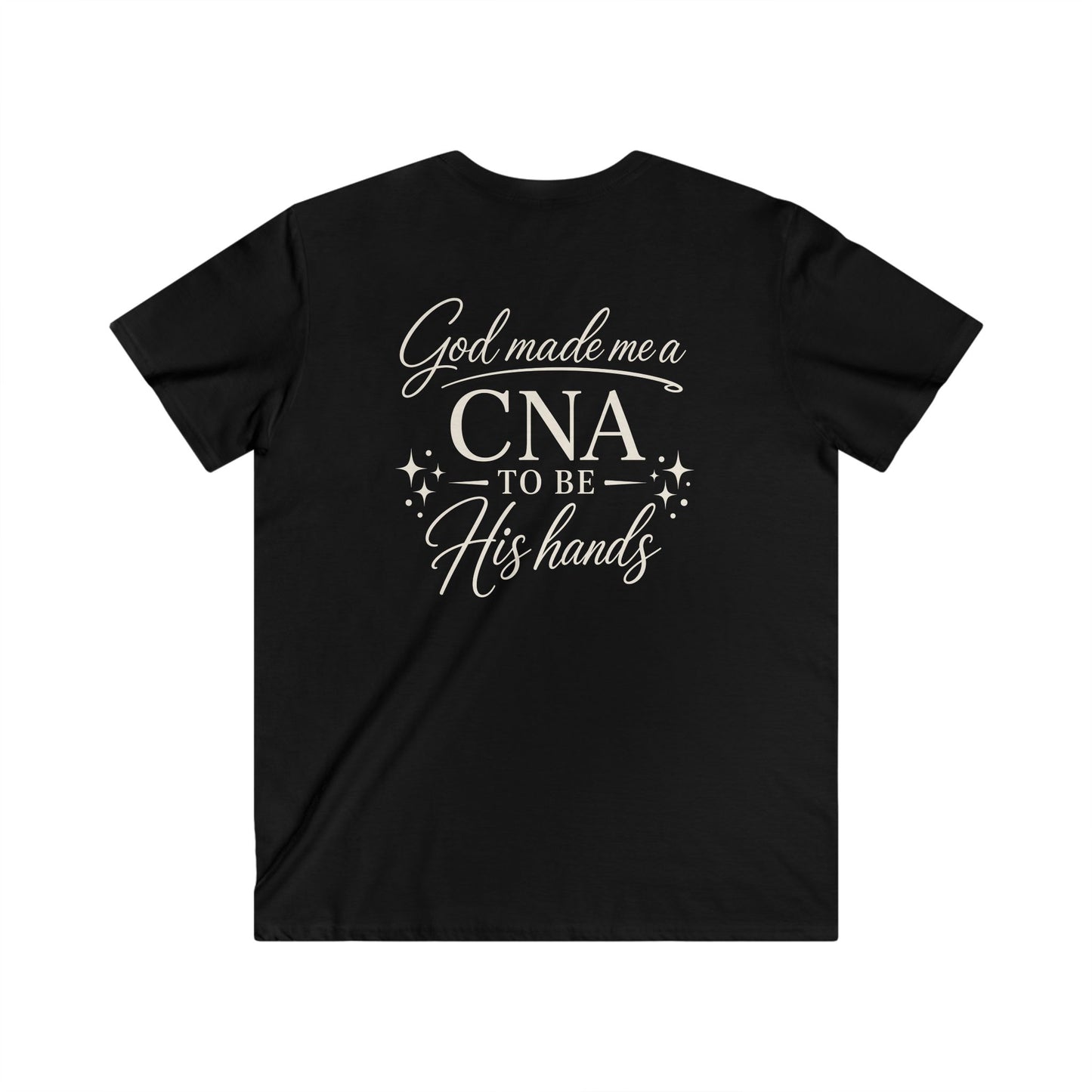 GOD MADE ME A CNA - V-NECK PREMIUM T-SHIRT