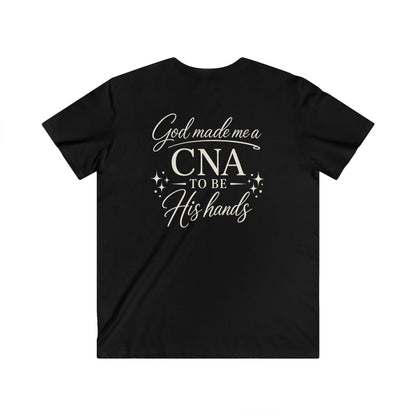 GOD MADE ME A CNA - V-NECK PREMIUM T-SHIRT