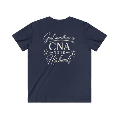 GOD MADE ME A CNA - V-NECK PREMIUM T-SHIRT