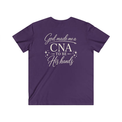 GOD MADE ME A CNA - V-NECK PREMIUM T-SHIRT