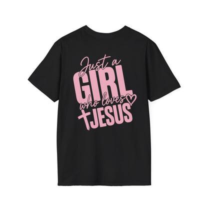 JUST A GIRL WHO LOVES JESUS - PREMIUM T-SHIRT