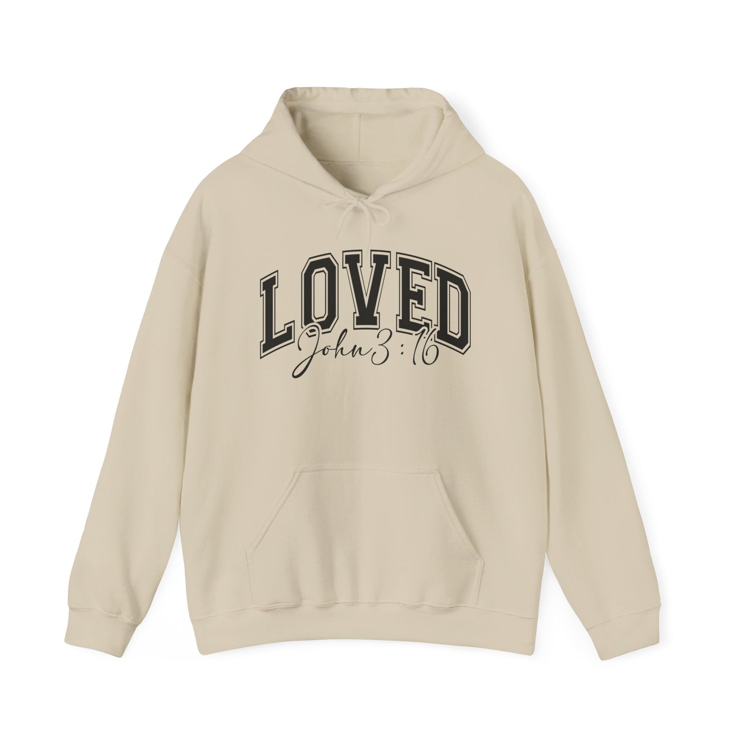 LOVED JOHN 3:16 MEDIUM WEIGHT HOODIE