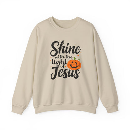 SHINE WITH THE LIGHT OF JESUS - MEDIUM-HEAVY WEIGHT SWEATSHIRT