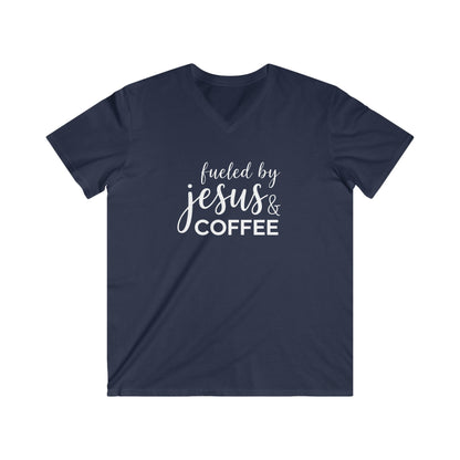 FUELED BY JESUS - V-NECK PREMIUM T-SHIRT