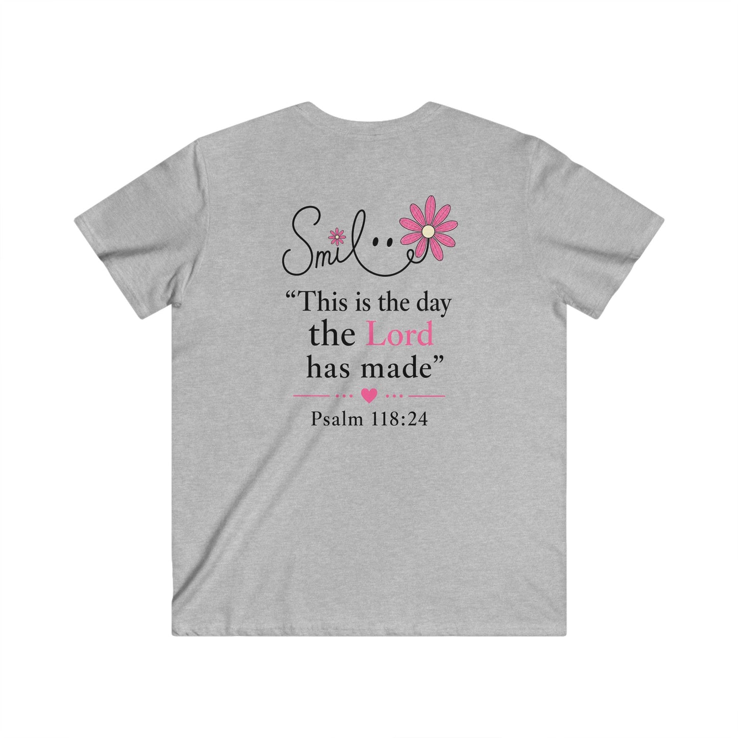 SMILE THIS IS THE DAY THE LORD MADE - V-NECK PREMIUM T-SHIRT