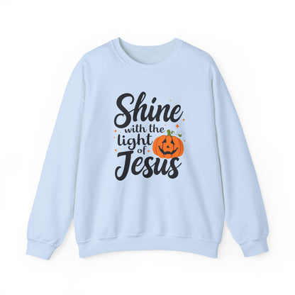 SHINE WITH THE LIGHT OF JESUS - MEDIUM-HEAVY WEIGHT SWEATSHIRT
