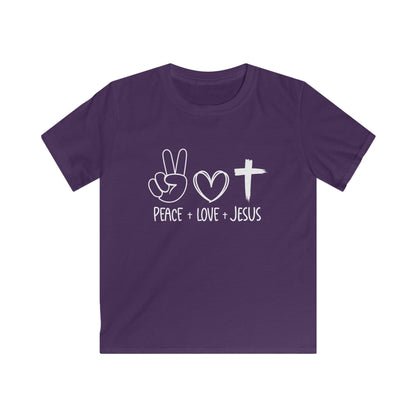 PEACE LOVE JESUS - YOUTH PREMIUM T-SHIRT