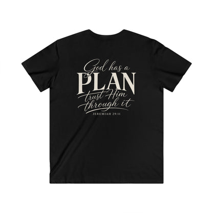 GOD HAS A PLAN - V-NECK PREMIUM T-SHIRT
