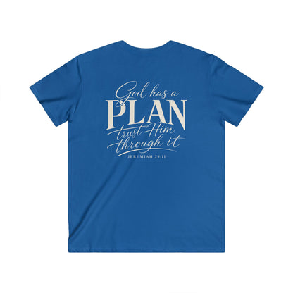 GOD HAS A PLAN - V-NECK PREMIUM T-SHIRT