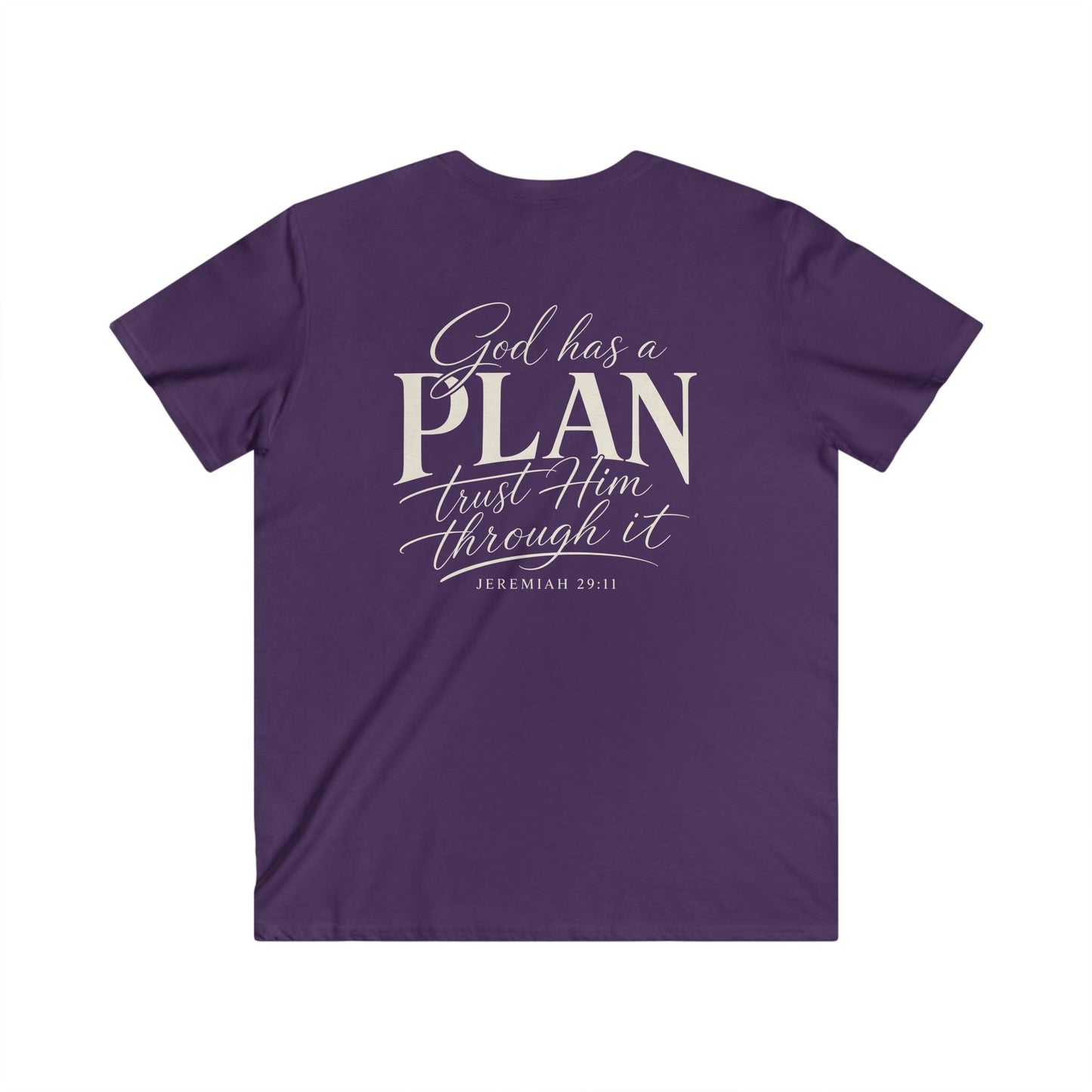 GOD HAS A PLAN - V-NECK PREMIUM T-SHIRT