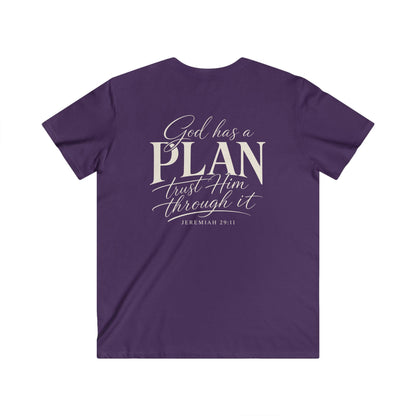 GOD HAS A PLAN - V-NECK PREMIUM T-SHIRT