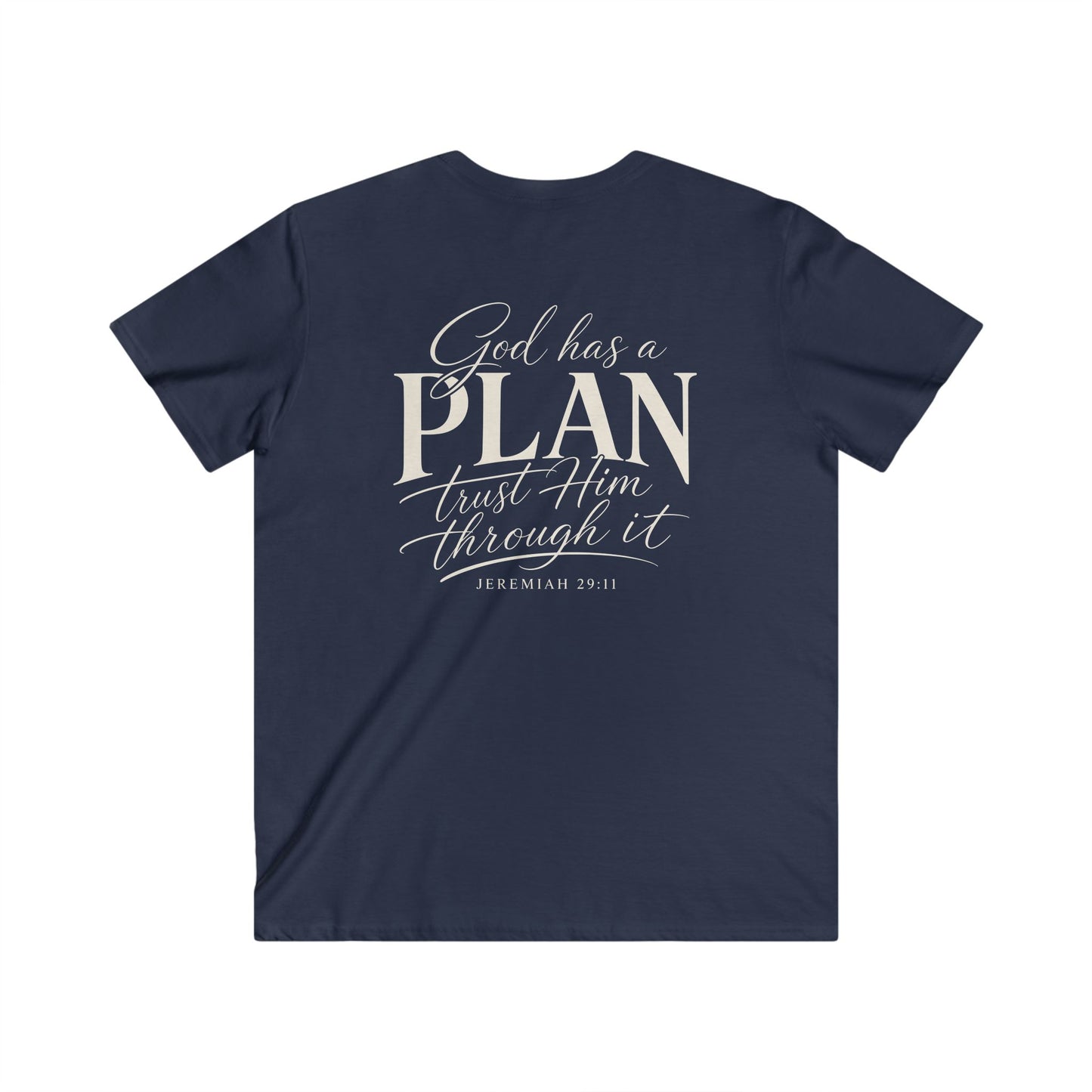 GOD HAS A PLAN - V-NECK PREMIUM T-SHIRT