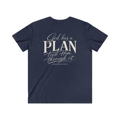 GOD HAS A PLAN - V-NECK PREMIUM T-SHIRT