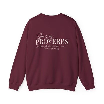 SHE IS MY PROVERBS - MEDIUM-HEAVY WEIGHT  SWEATSHIRT