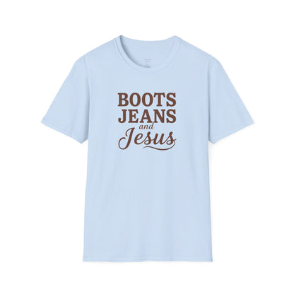 BOOT JEANS AND JESUS - PREMIUM T-SHIRT