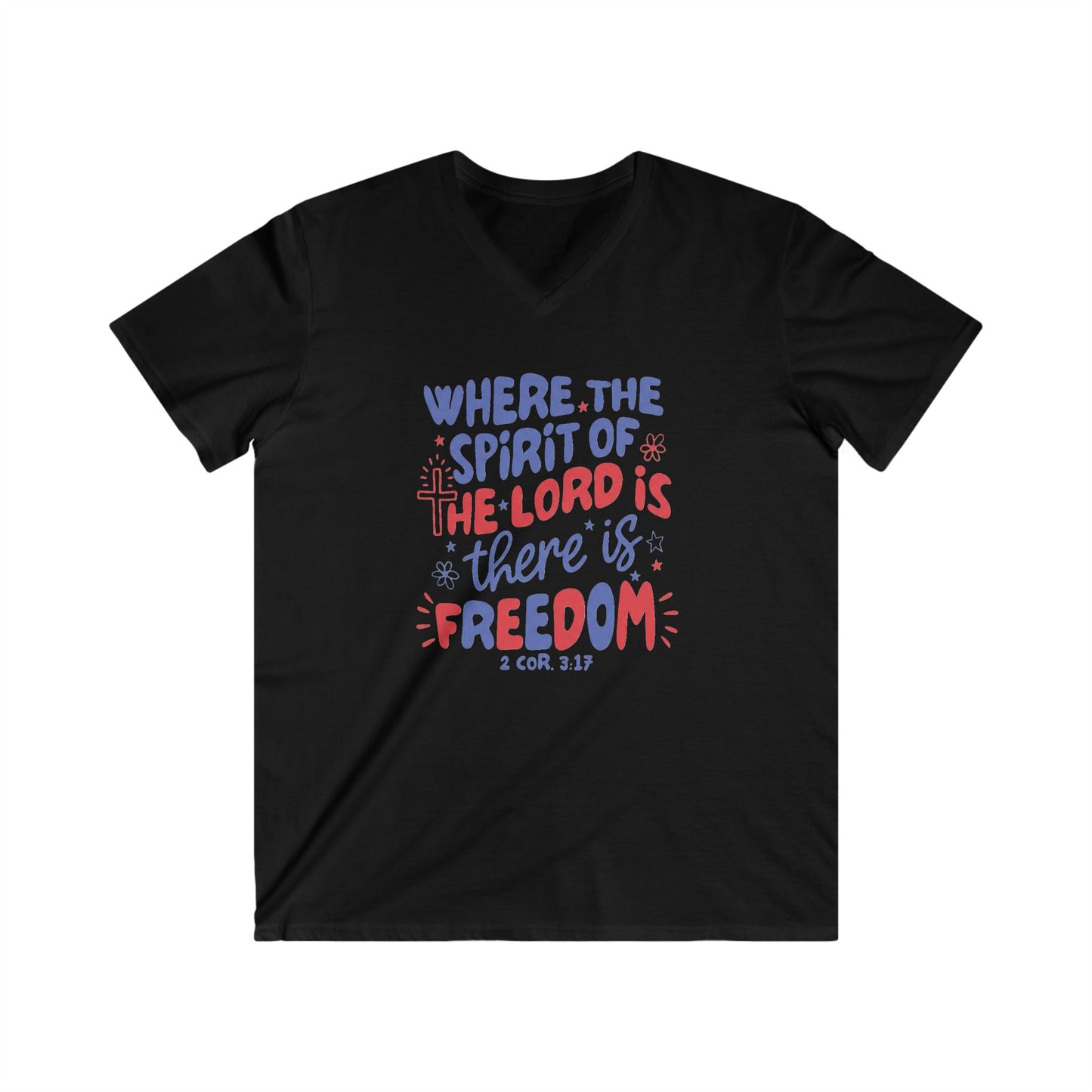 WHERE THE SPIRIT OF THE LORD IS - V-NECK PREMIUM T-SHIRT