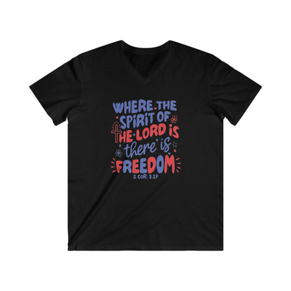 WHERE THE SPIRIT OF THE LORD IS - V-NECK PREMIUM T-SHIRT