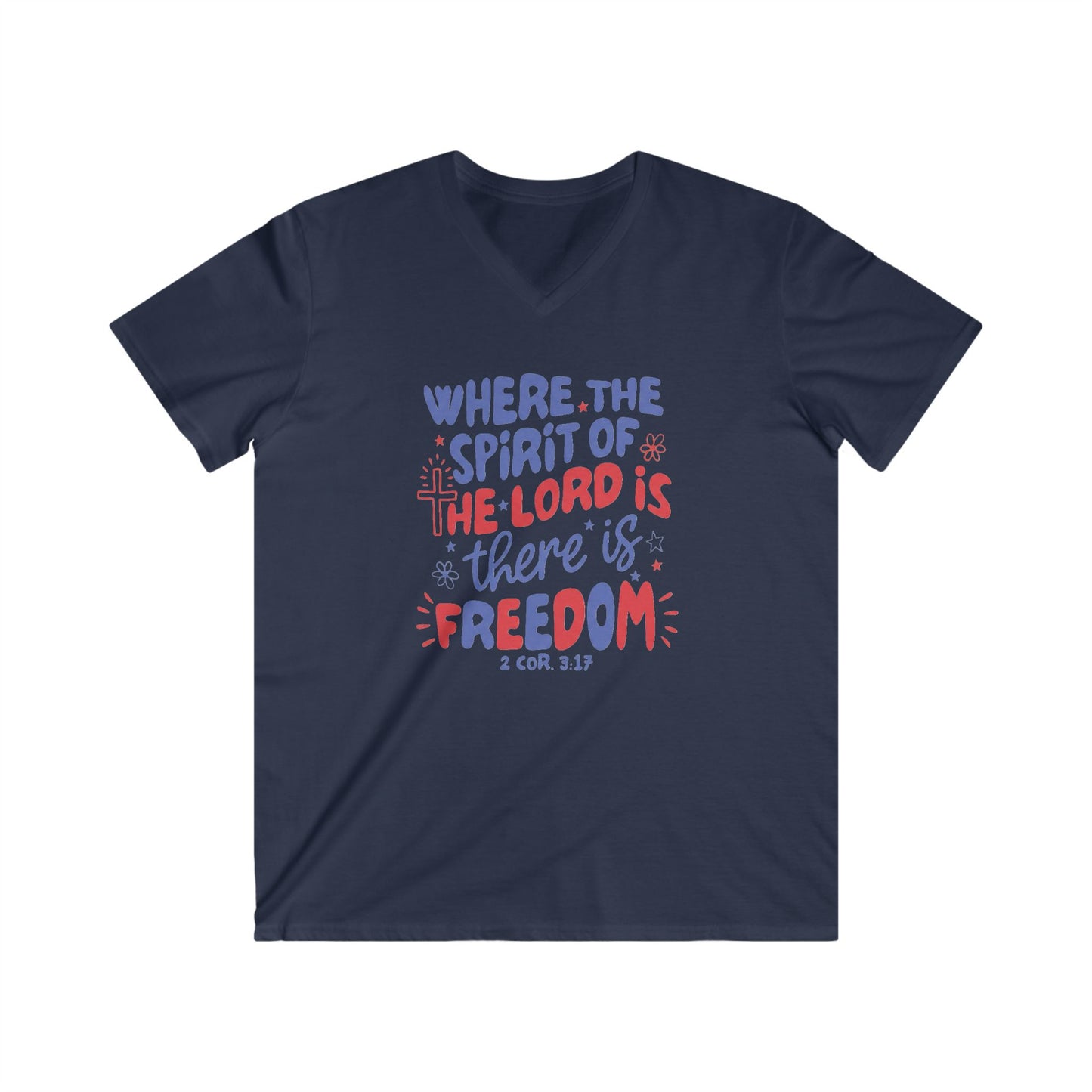 WHERE THE SPIRIT OF THE LORD IS - V-NECK PREMIUM T-SHIRT