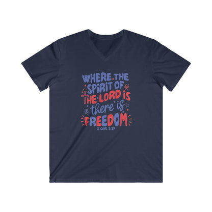 WHERE THE SPIRIT OF THE LORD IS - V-NECK PREMIUM T-SHIRT