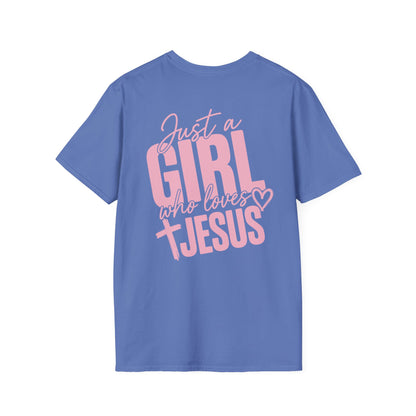 JUST A GIRL WHO LOVES JESUS - PREMIUM T-SHIRT