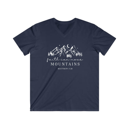 FAITH CAN MOVE MOUNTAINS - V-NECK PREMIUM T-SHIRT