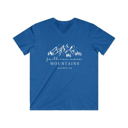 FAITH CAN MOVE MOUNTAINS - V-NECK PREMIUM T-SHIRT