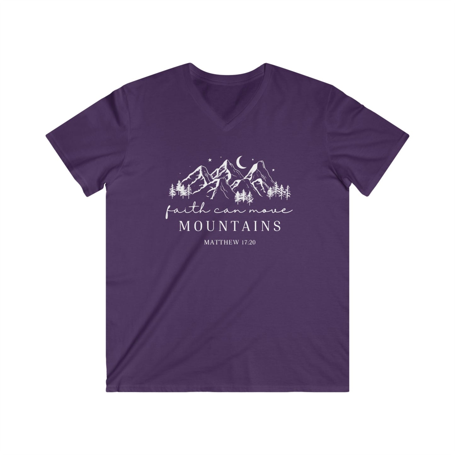 FAITH CAN MOVE MOUNTAINS - V-NECK PREMIUM T-SHIRT