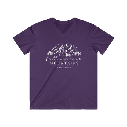 FAITH CAN MOVE MOUNTAINS - V-NECK PREMIUM T-SHIRT