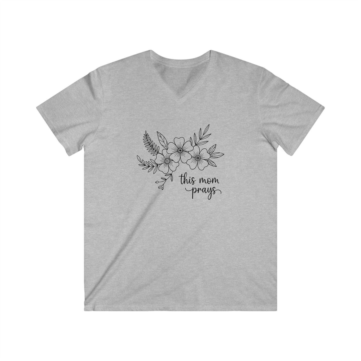 THIS MOM PRAYS - V-NECK PREMIUM T-SHIRT