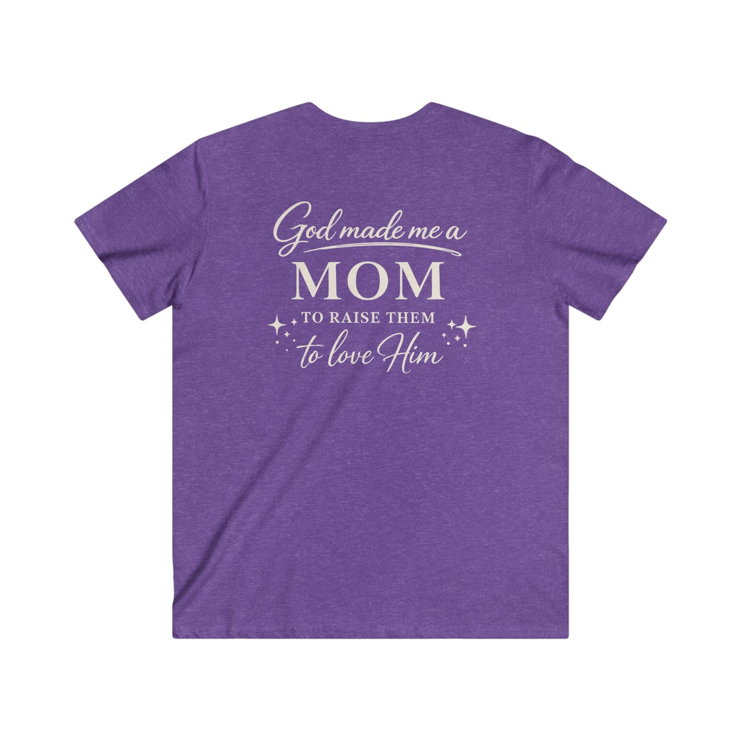 GOD MADE ME A MOM - PREMIUM V-NECK T-SHIRT