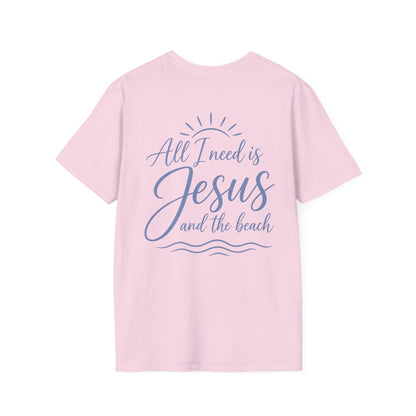 ALL I NEED IS JESUS AND THE BEACH F/B - PREMIUM T-SHIRT