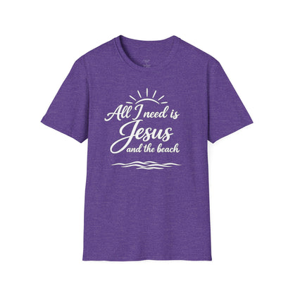 ALL I NEED IS JESUS AND THE BEACH - PREMIUM T-SHIRT