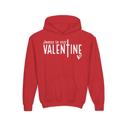 JESUS IS MY VALENTINE - YOUTH MEDIUM-WEIGHT HOODIE