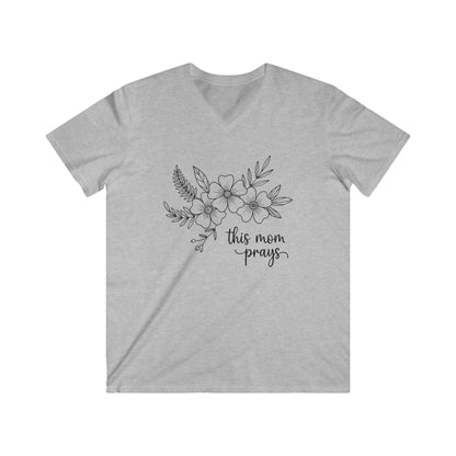 THIS MOM PRAYS - V-NECK PREMIUM T-SHIRT
