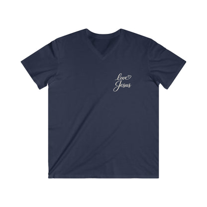 PET DOGS LOVE JESUS - V-NECK PREMIUM T-SHIRT