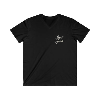 PET DOGS LOVE JESUS - V-NECK PREMIUM T-SHIRT