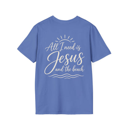 ALL I NEED IS JESUS AND THE BEACH F/B - PREMIUM T-SHIRT