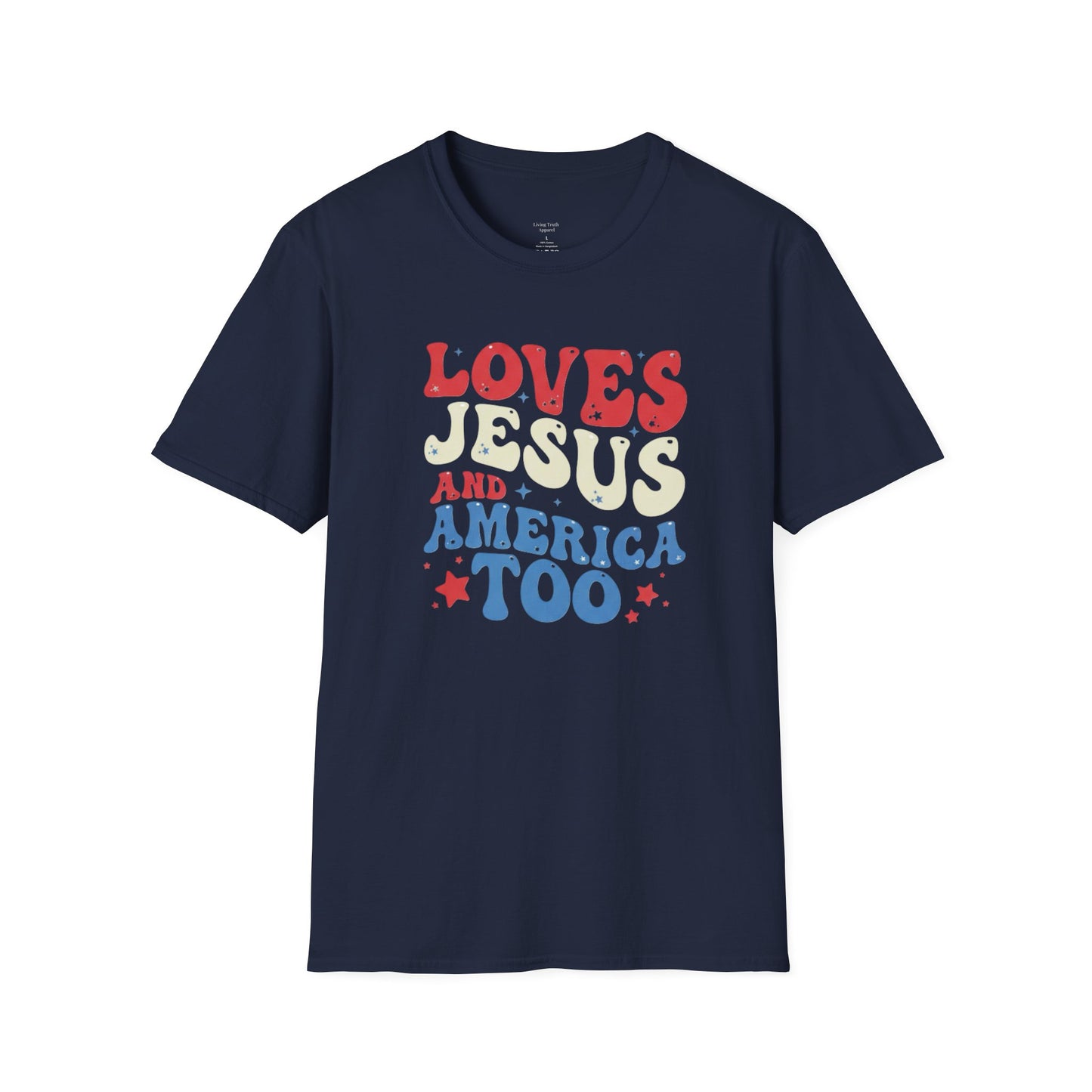 LOVES JESUS AND AMERICA TOO - PREMIUM T-SHIRT